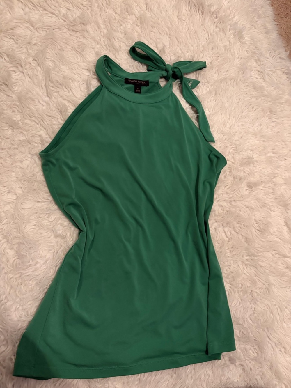 Banana Republic Emerald Green Halter Tie Tank